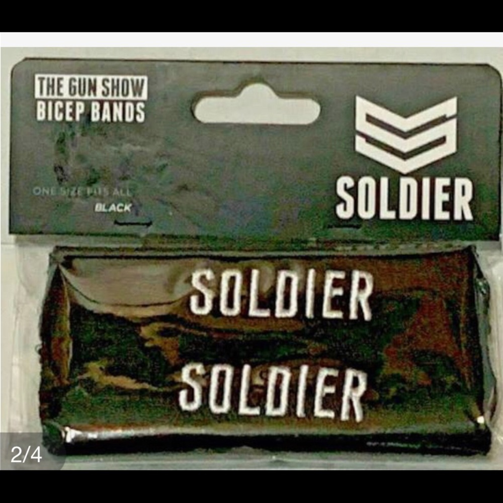 Solider Football Bicep Bands 2 Pack One Size Fits All Black Unisex NEW